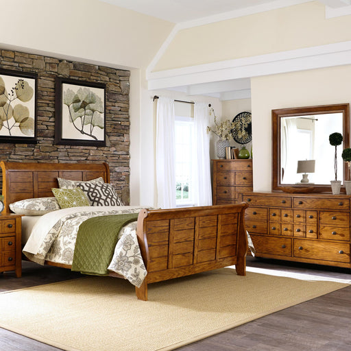 Grandpas Cabin King California Sleigh Bed, Dresser & Mirror, Chest image