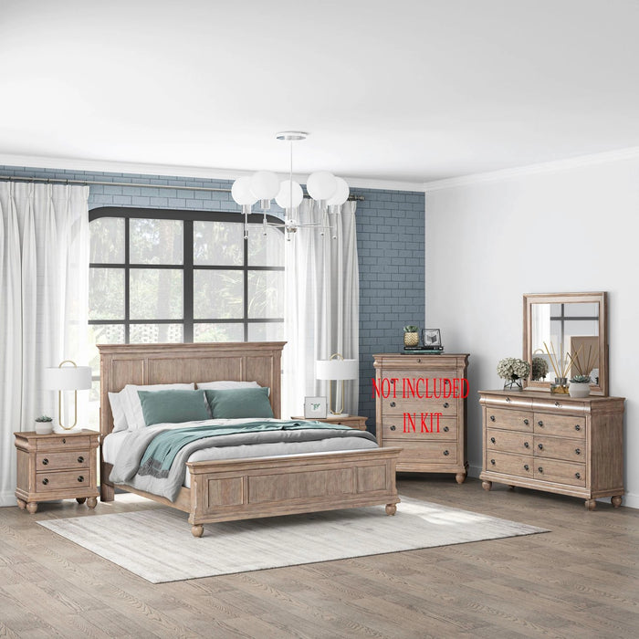 Rustic Traditions California Panel Bed, Dresser & Mirror, Night Stand image