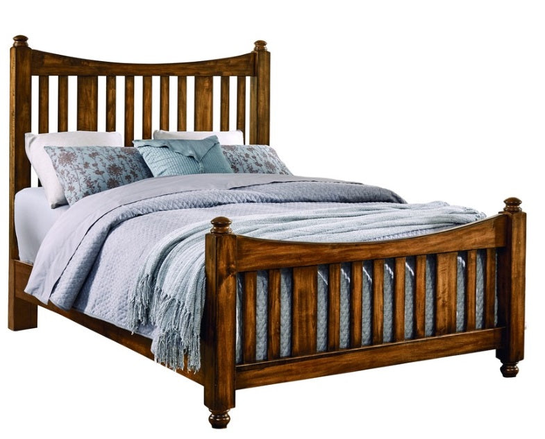 Vaughan-Bassett Maple Road Queen Slat Poster Bed in Antique Amish image