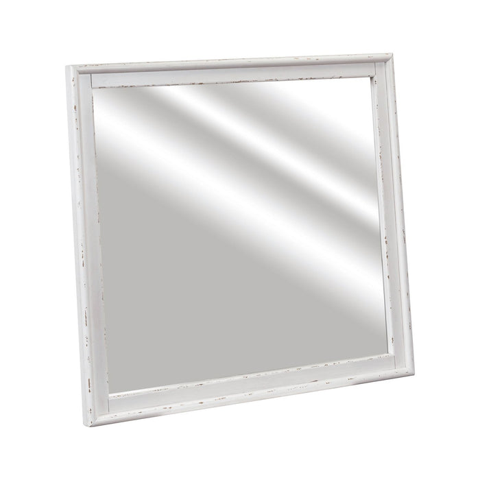 Backroads Landscape Mirror in Weathered White/Parchment Brown