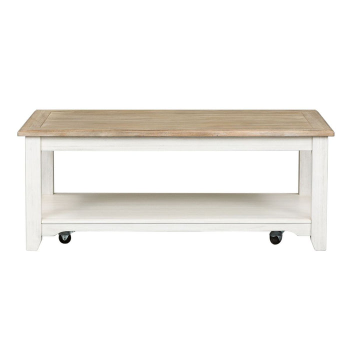 Liberty Furniture Summerville Rectangular Cocktail Table in Soft White Wash image