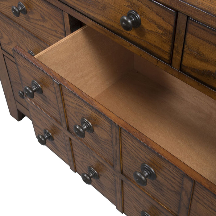 Grandpas Cabin Queen Sleigh Bed, Dresser & Mirror