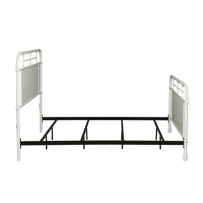 Vintage Series King Metal Bed in Antique White