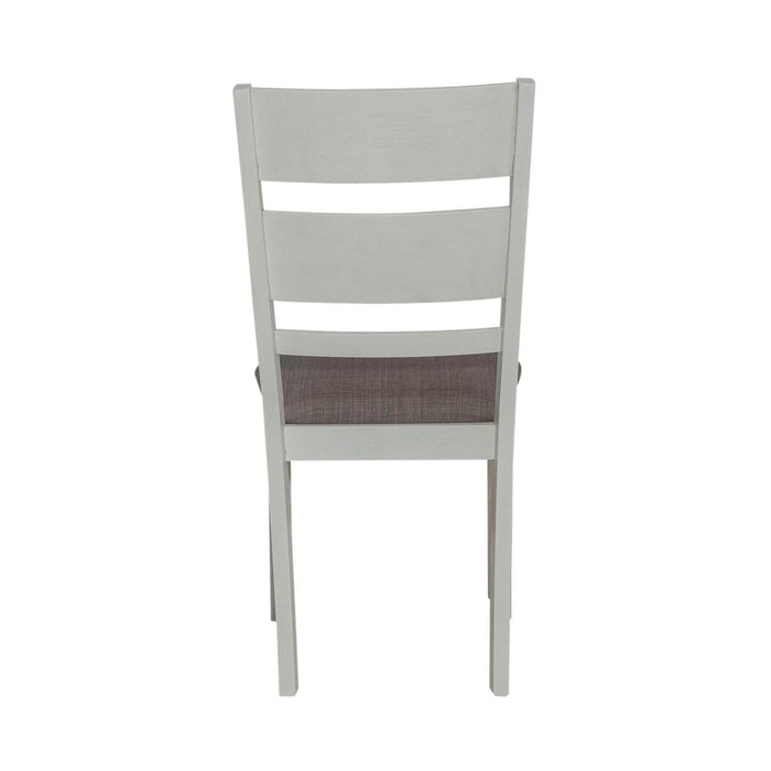 Liberty Furniture Brook Bay Slat Back Uph Side Chair (Set of 2) in Textured White