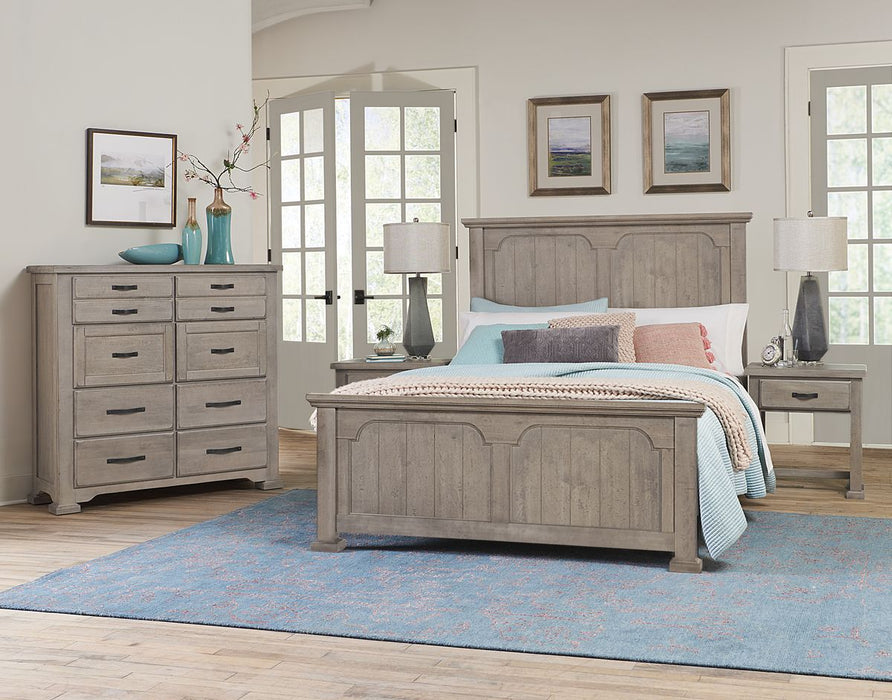 Vaughan-Bassett Joinery Queen Panel Bed in Washed White Oak 194