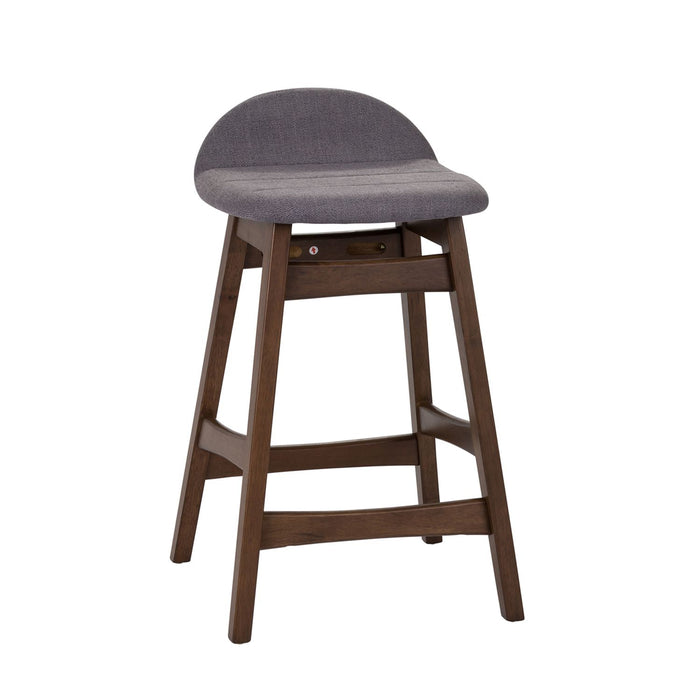 Space Saver 24" Counter Chair (Grey) in Satin Walnut (Set of 2)