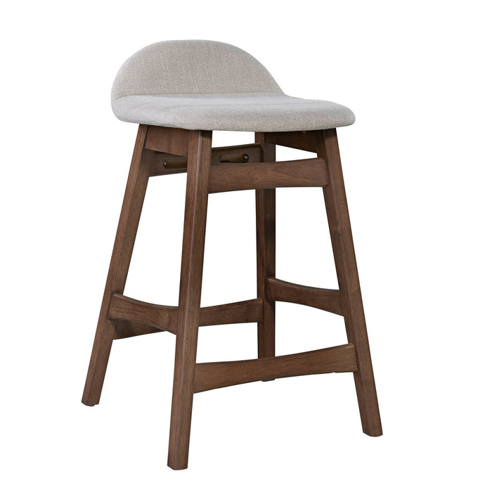 Space Saver 24" Counter Chair (Light Tan) in Satin Walnut (Set of 2)