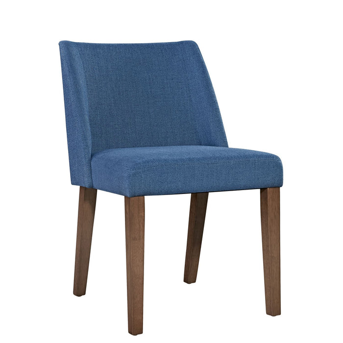 Space Saver Nido Chair (Blue) in Satin Walnut (Set of 2)