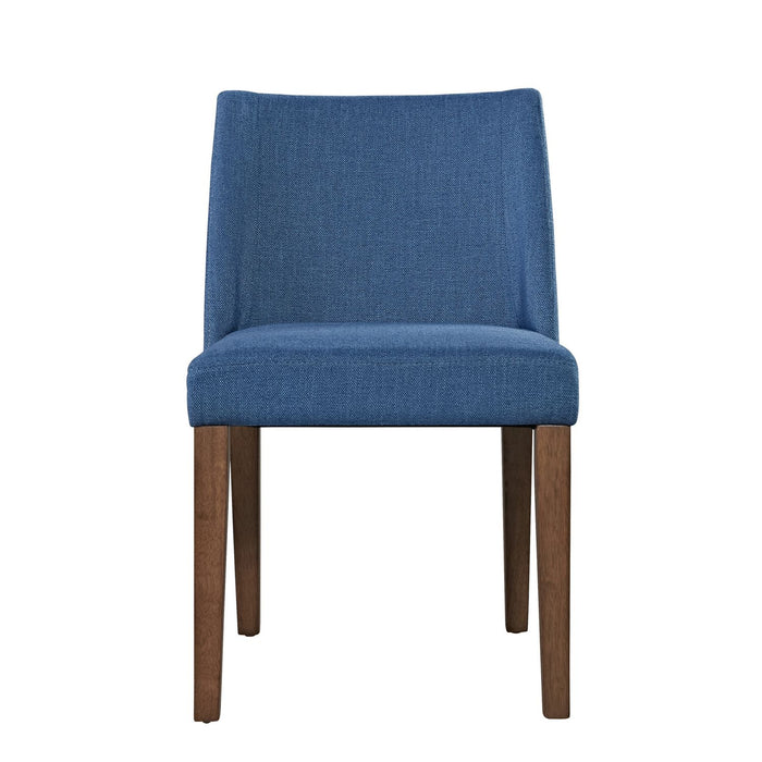 Space Saver Nido Chair (Blue) in Satin Walnut (Set of 2)