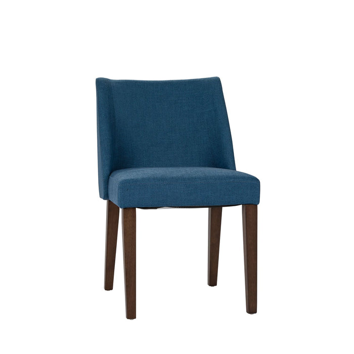 Space Saver Nido Chair (Blue) in Satin Walnut (Set of 2)