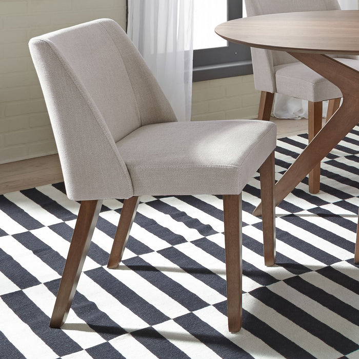 Liberty Furniture Space Saver Nido Chair (Light Tan) in Satin Walnut (Set of 2) image