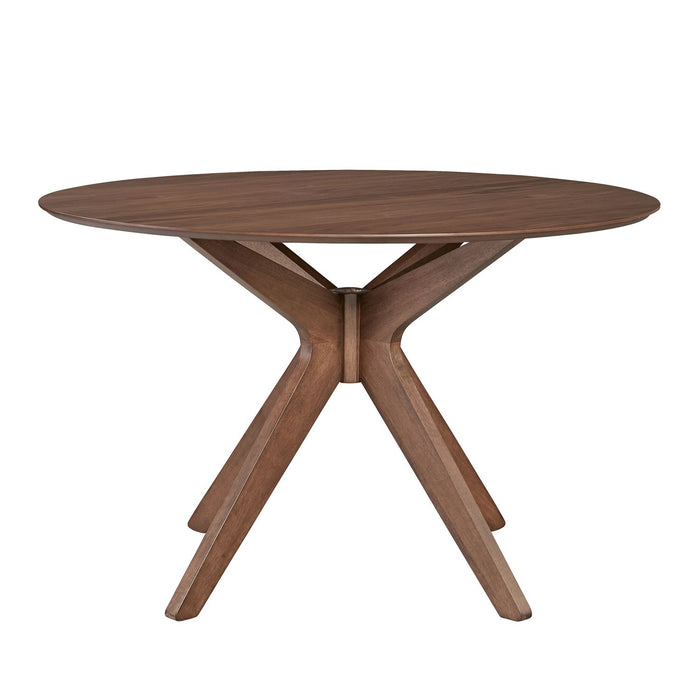 Space Saver Round Pedestal Table in Satin Walnut