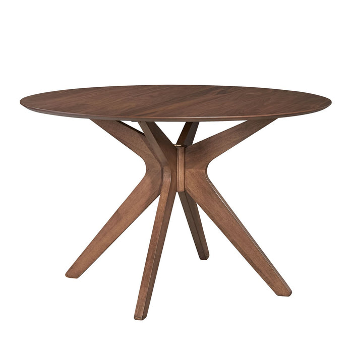 Space Saver Round Pedestal Table in Satin Walnut