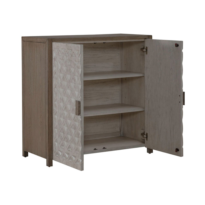 Liberty Furniture Chatfield Accent Console in Antique White with Tobacco Top EST SHIP TIME APPX 4 WEEKS