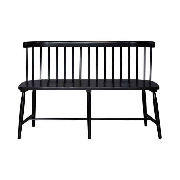 Liberty Furniture Capeside Cottage Spindle Back Dining Bench in Royal Black