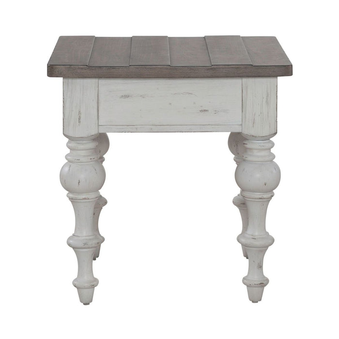 Liberty Furniture River Place End Table in Riverstone White & Tobacco