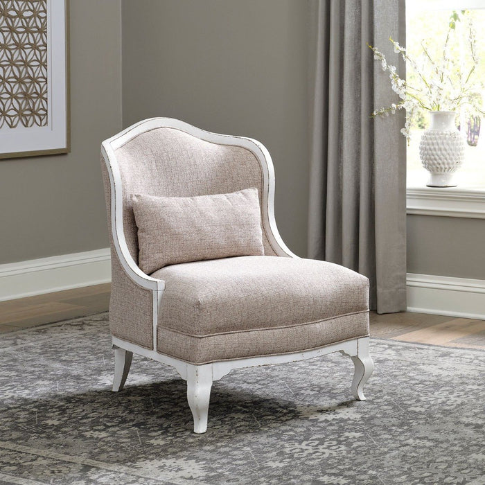 Liberty Furniture Magnolia Manor Upholstered Accent Chair in Antique White