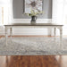 Magnolia Manor Leg Table in Antique White Base w/ Weathered Bark Tops image