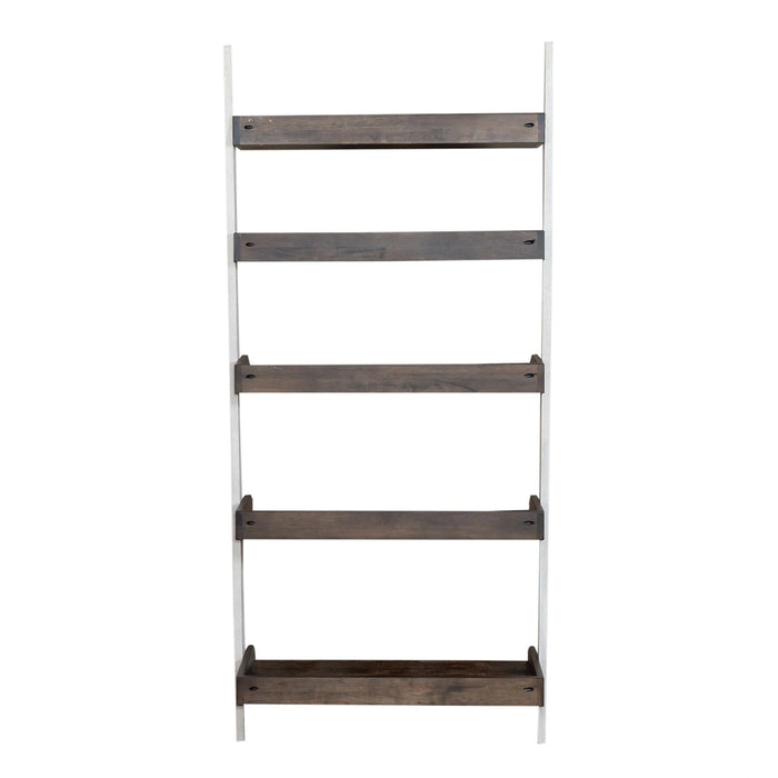 Farmhouse Leaning Bookcase in White/Oak image
