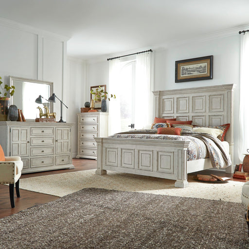 Big Valley Queen Panel Bed, Dresser & Mirror, Chest image