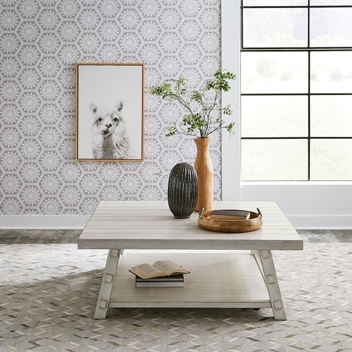 Liberty Furniture Modern Farmhouse Cocktail Table in White