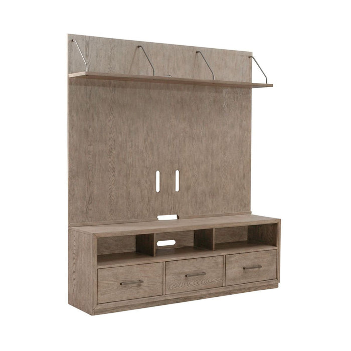 Liberty Furniture City Scape Entertainment Center with Piers in Burnished Beige