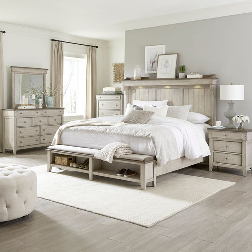 Ivy Hollow Queen Mantle Storage Bed, Dresser & Mirror, Chest, Night Stand image
