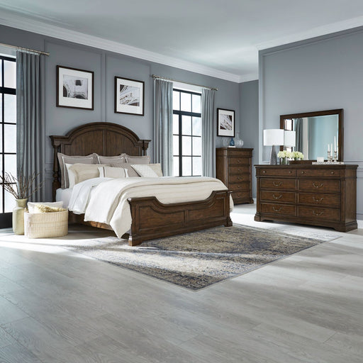 Arden Road Queen Poster Bed, Dresser & Mirror, Chest image