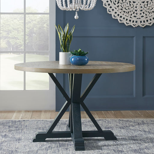 Liberty Furniture Lakeshore Single Pedestal Table in Navy image