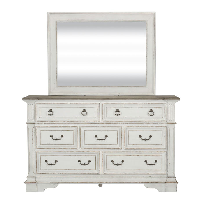 Abbey Park King California Panel Bed, Dresser & Mirror, Chest, Night Stand