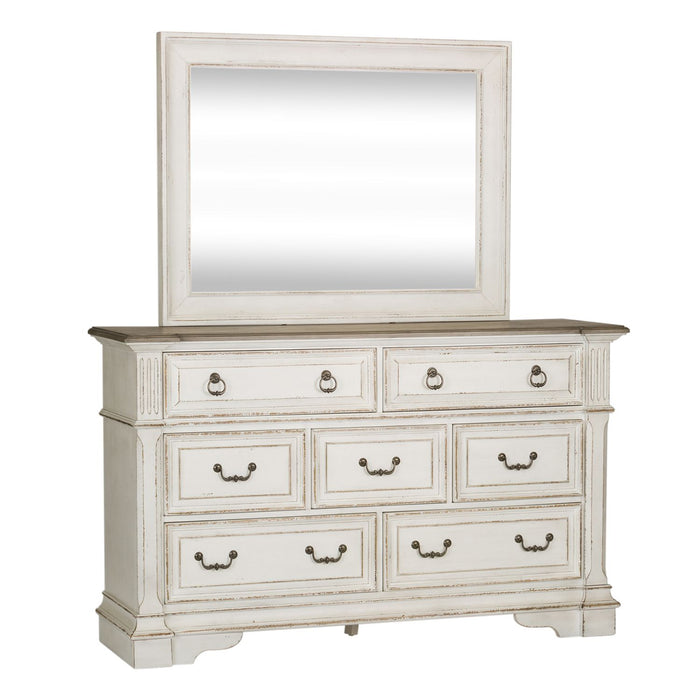 Abbey Park King Uph Sleigh Bed, Dresser & Mirror, Chest