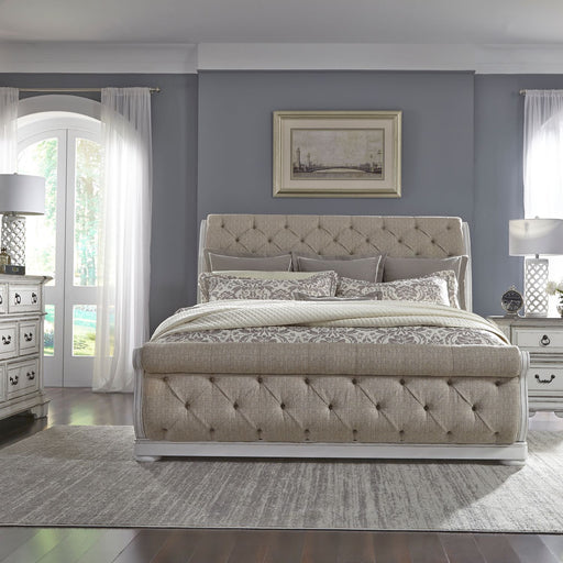 Abbey Park Queen Uph Sleigh Bed, Dresser & Mirror, Night Stand image