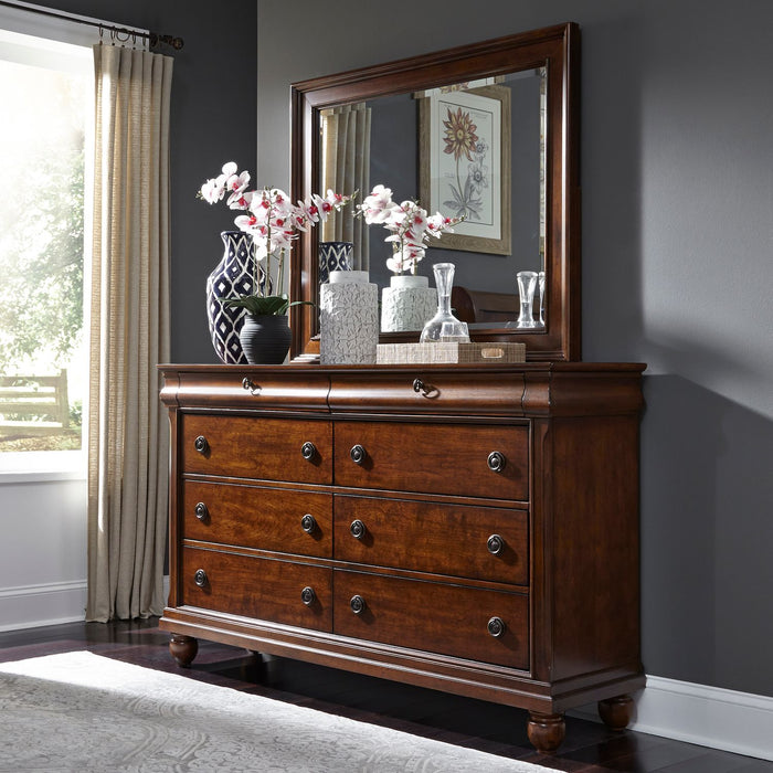 Rustic Traditions King Sleigh Bed, Dresser & Mirror, Chest, Night Stand