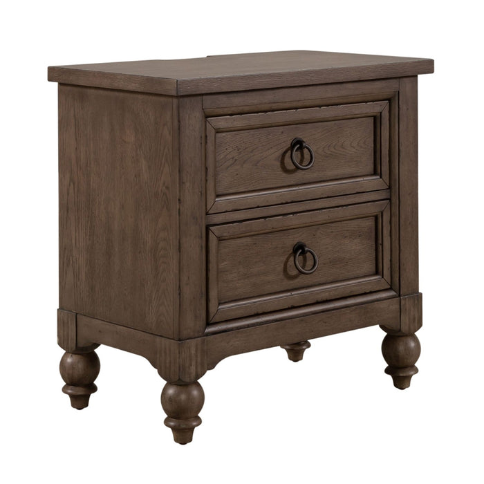 Americana Farmhouse King California Sleigh Bed, Dresser & Mirror, Night Stand