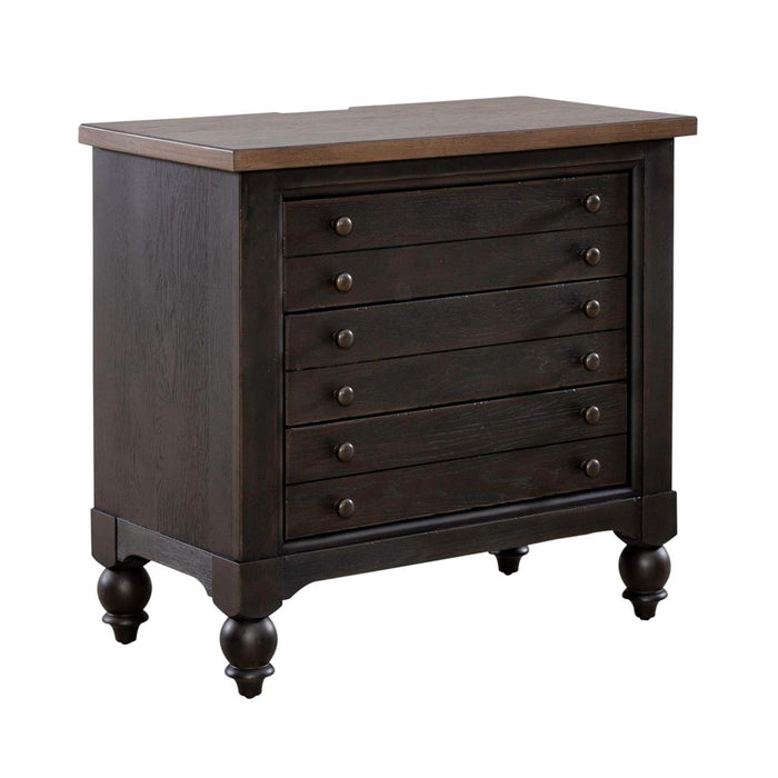 Liberty Furniture Americana Farmhouse 6 Drawer Bedside Chest in Black