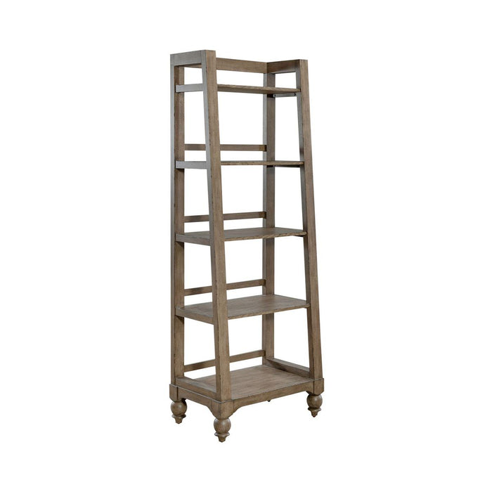 Liberty Furniture Americana Farmhouse Leaning Pier Bookcase in Dusty Taupe image