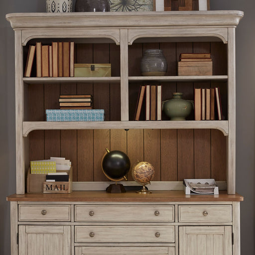Liberty Farmhouse Reimagined Credenza Hutch in Antique White image