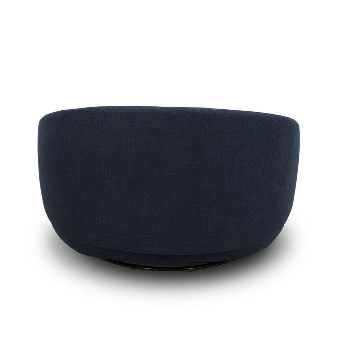 Liberty Furniture Haley Upholstered Swivel Cuddler Chair in Midnight