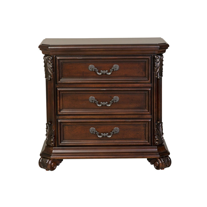 Messina Estates King Poster Bed, Dresser & Mirror, Night Stand
