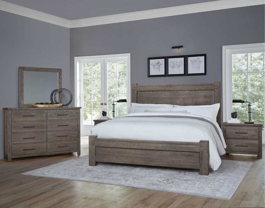 Vaughan Bassett Dovetail Queen Poster Bed in Mystic Grey