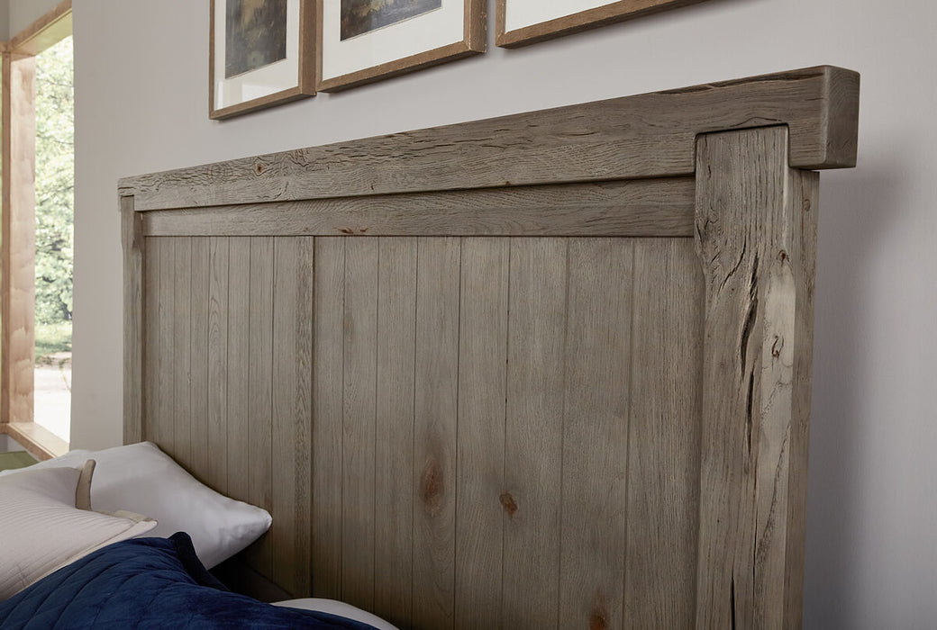 Vaughan Bassett Yellowstone King American Dovetail Panel Storage Bed in Dapple Grey