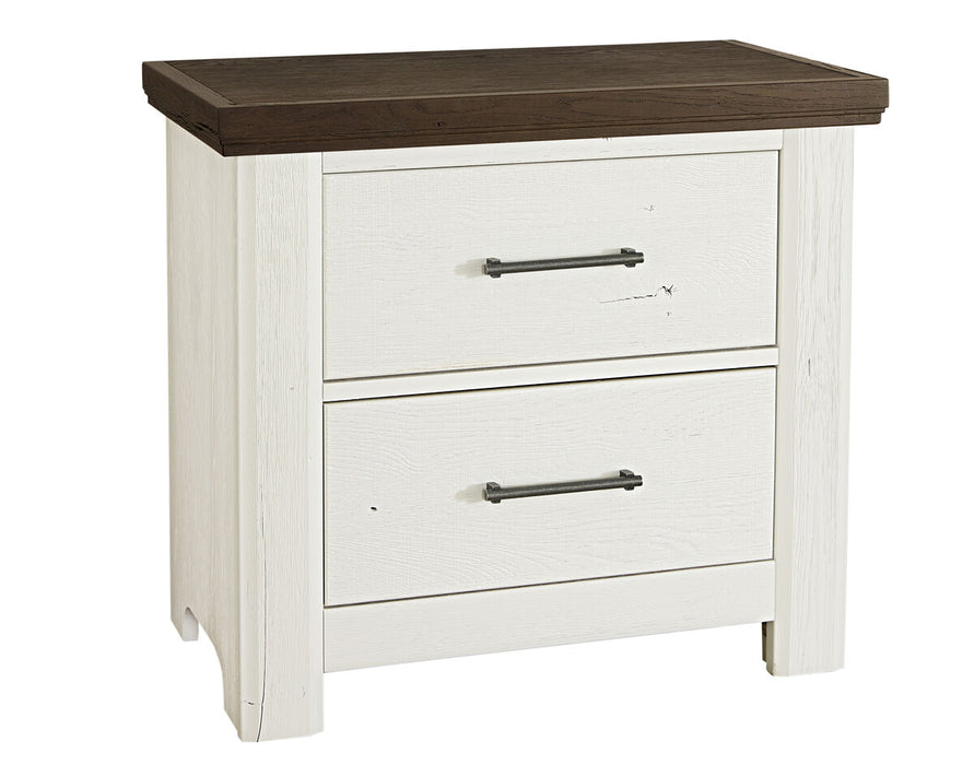 Vaughan Bassett Yellowstone 2 Drawer Nightstand in White & Buckskin image
