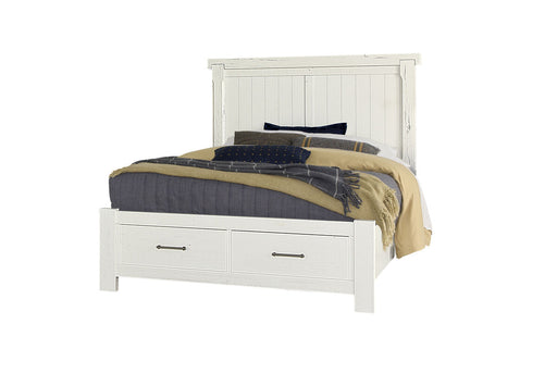 Vaughan Bassett Yellowstone Queen American Dovetail Panel Storage Bed in White & Buckskin image
