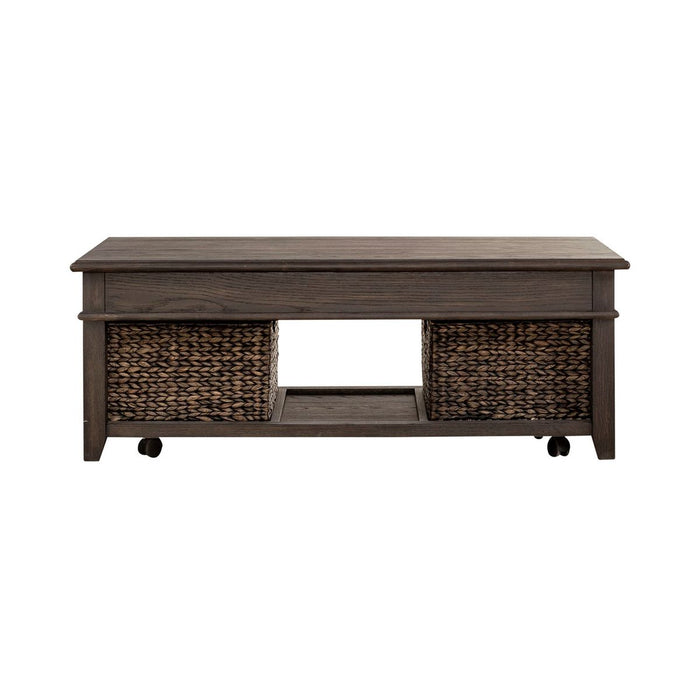 Liberty Furniture Mill Creek Lift Top Cocktail Table in Peppercorn