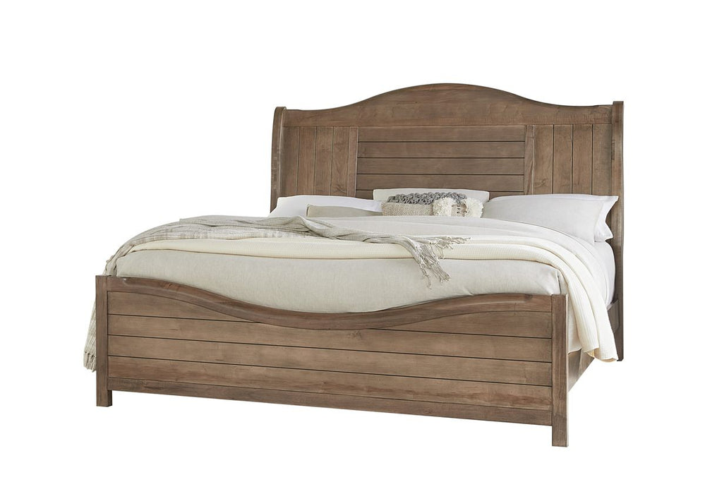 Vaughan Bassett Cool Farmhouse Sleigh Queen Bed in Natural image