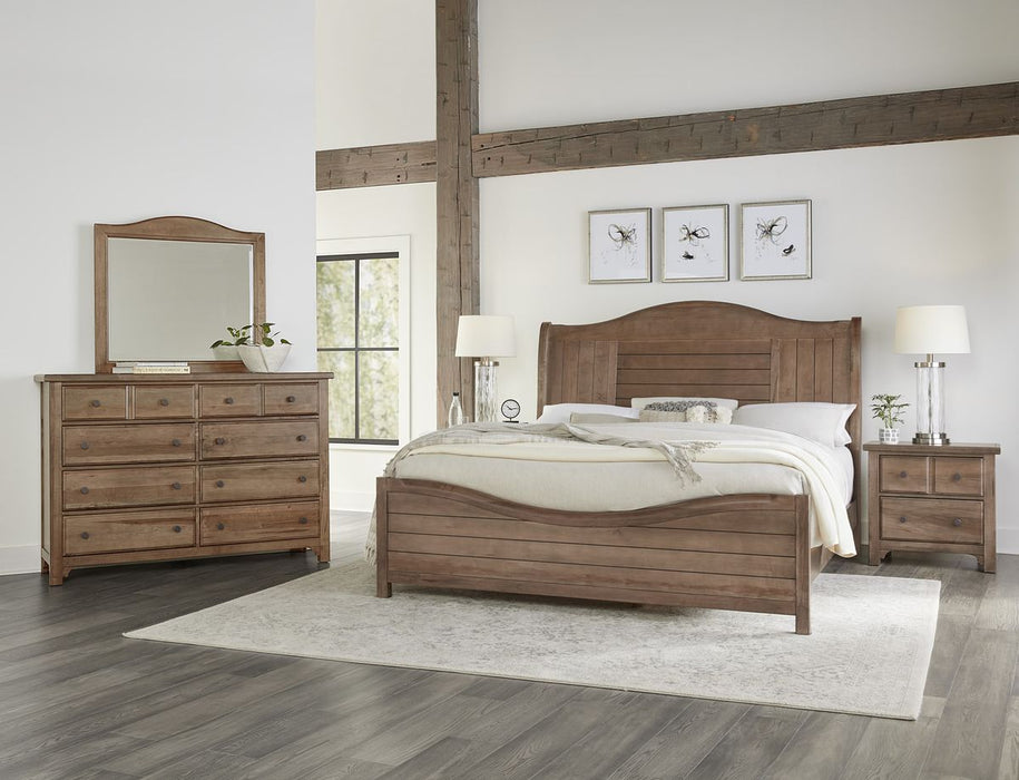Vaughan Bassett Cool Farmhouse Sleigh King Bed in Natural