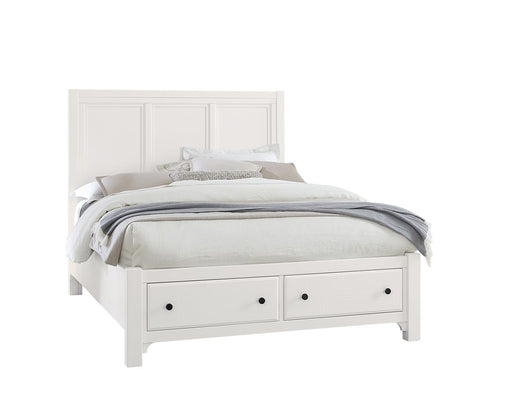 Vaughan Bassett Cool Farmhouse Panel Queen Bed with Storage in Soft White image