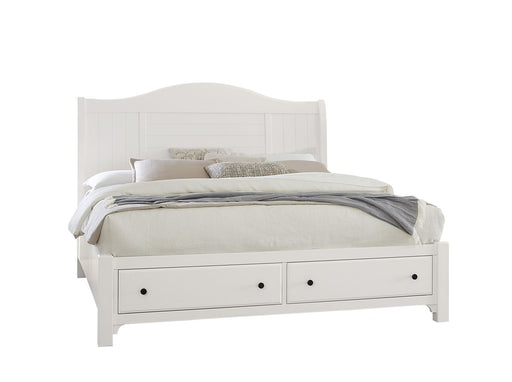 Vaughan Bassett Cool Farmhouse Sleigh Queen Bed with Storage in Soft White image