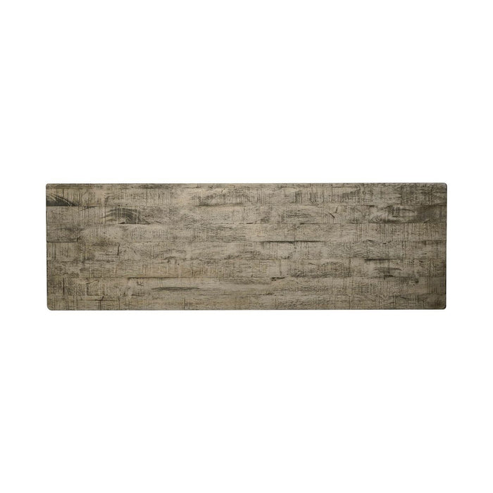 Liberty Furniture Laurel Bluff Sofa Table in Antique White with Dusty Gray Top