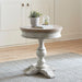 Liberty Heartland Round Pedestal Chair Side Table in Antique White image